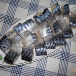 Marinaded sliced mackerel