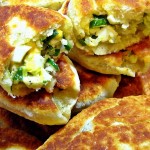 Pirozhki fry stuffed with rice ang eggs