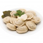 Pelmeni minced chicken meat, handwork