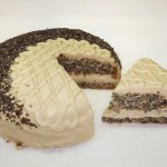 Cake gluten free, sugar free with chía and cream groundnut