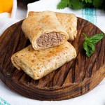 Pancakes stuffed with pluck