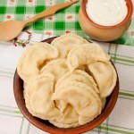 Vareniki stuffed with mashed potato 