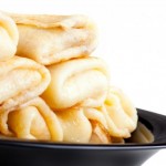 Pancakes stuffed with salt cottage cheese 