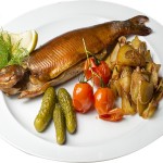Coldly smoked trout