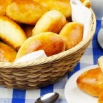 Pirozhki stuffed with rice and eggs