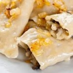 Vareniki with potato and mushrooms